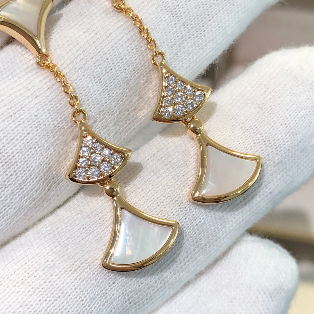 [Stars Jewelry]DREAM EARRINGS 3 MOTIFS DIAMOND MOP PINK GOLD