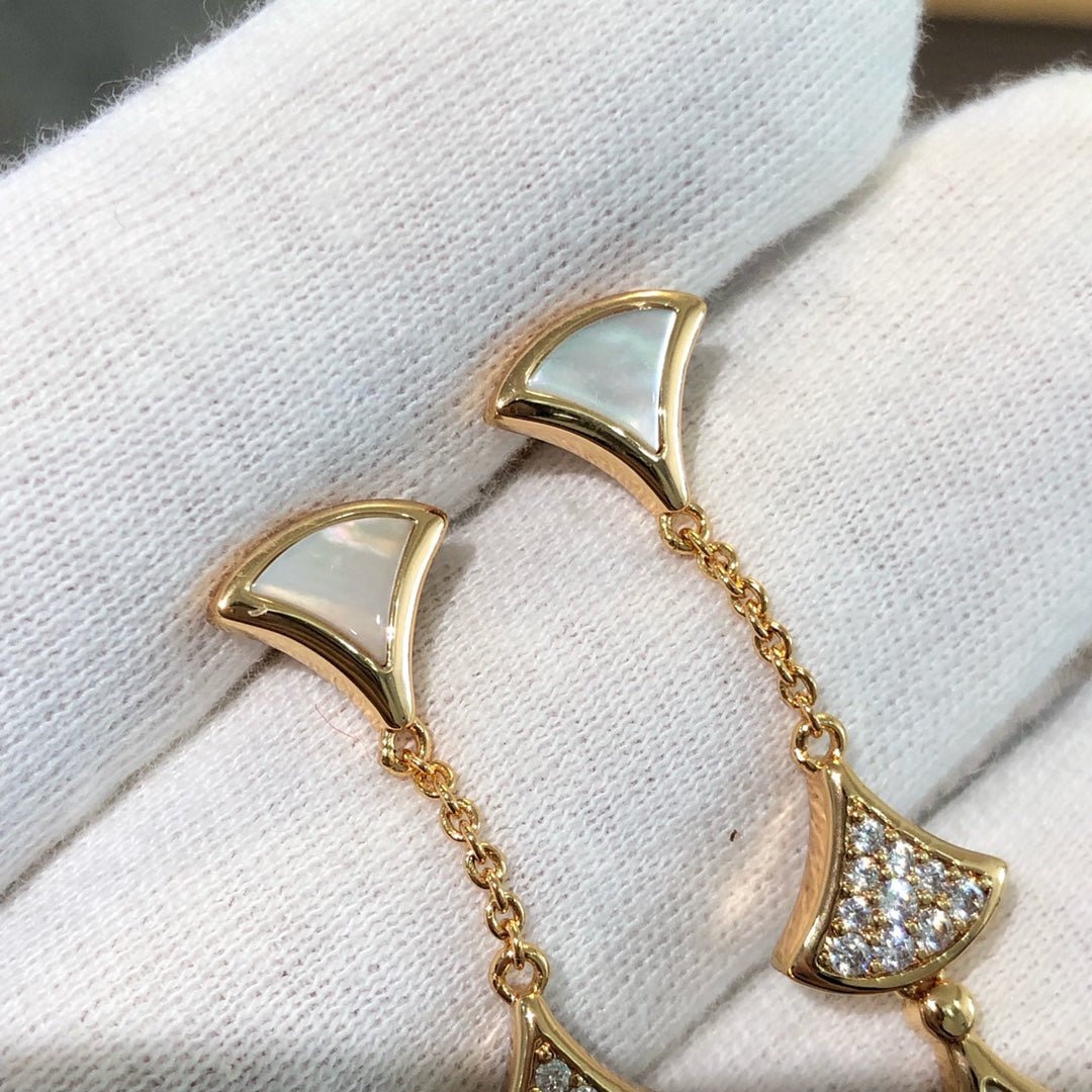 [Stars Jewelry]DREAM EARRINGS 3 MOTIFS DIAMOND MOP PINK GOLD