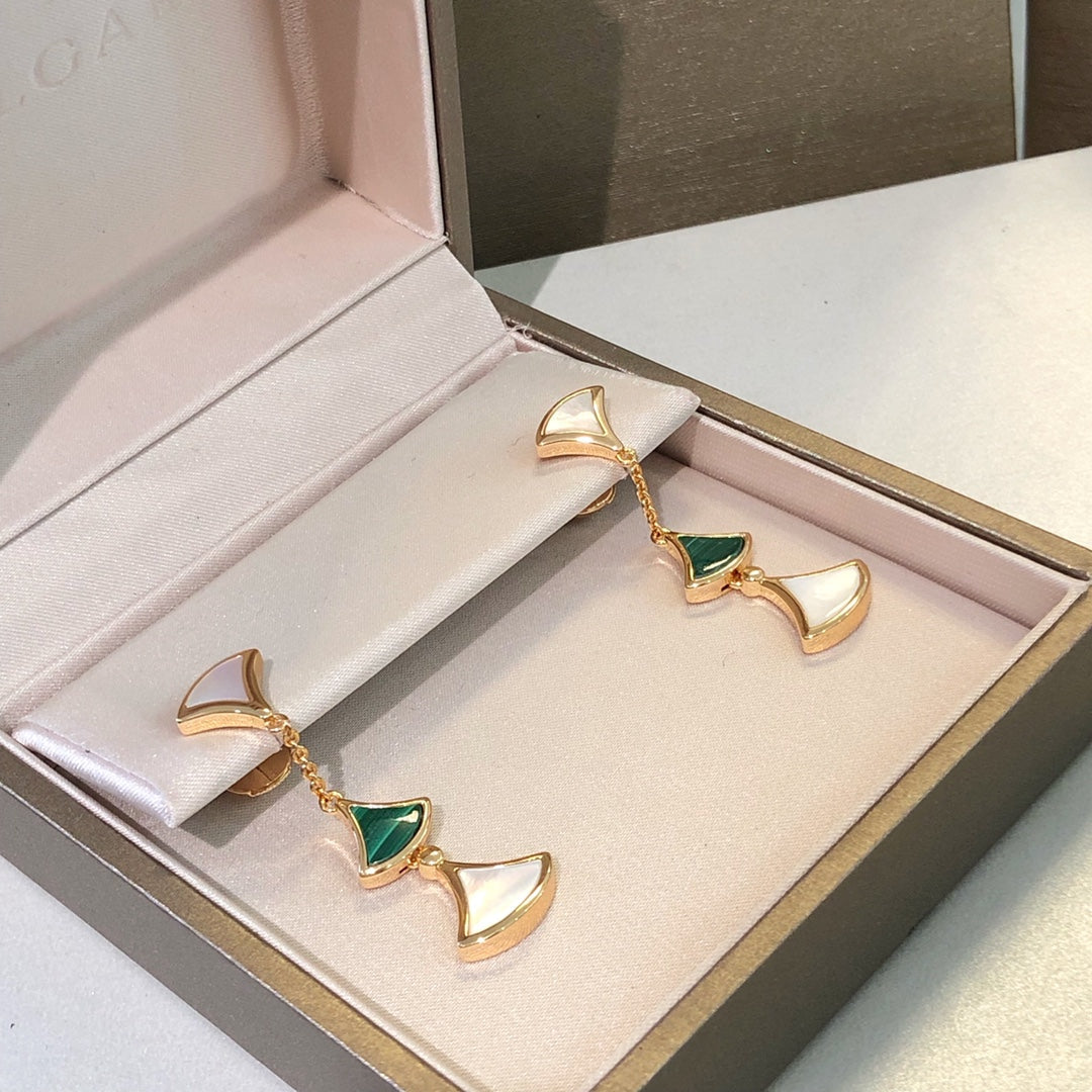 [Stars Jewelry]DREAM EARRINGS 3 MOTIFS MALACHITE MOP PINK GOLD