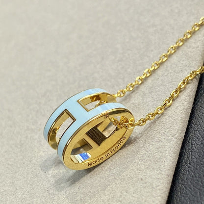[Stars Jewelry]POP H LIGHT BLUE NECKLACE