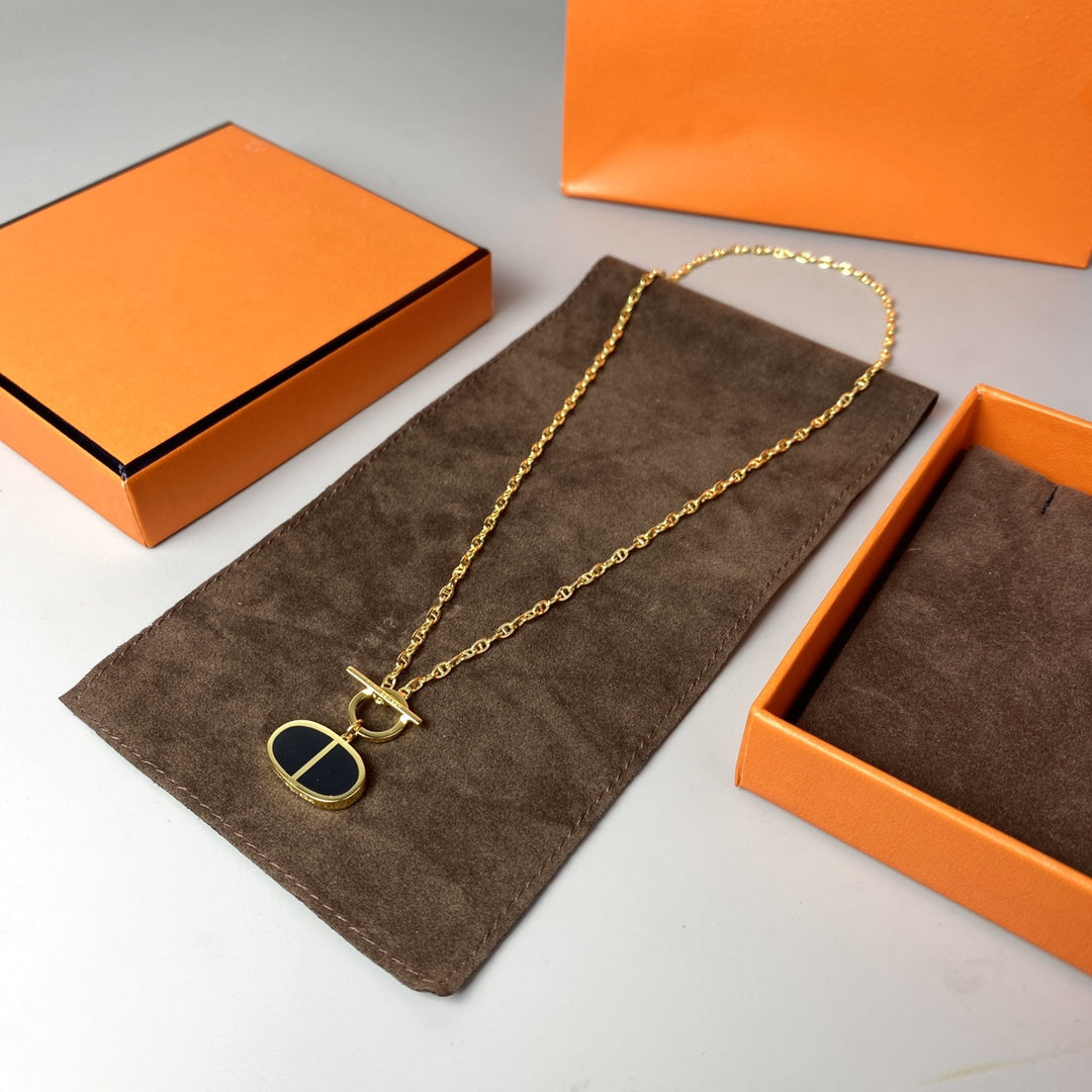 [Stars Jewelry]CHAINE VERSO BLACK CERAMIC NECKLACE