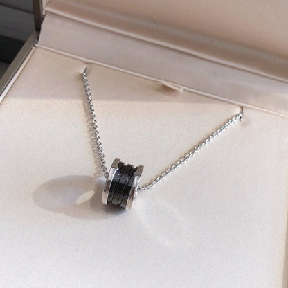 [Stars Jewelry]ZERO 1 BLACK CERAMIC SILVER NECKLACE