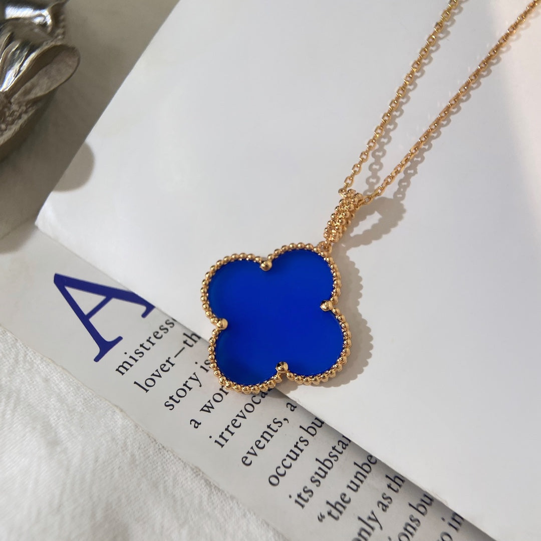 [Stars Jewelry]CLOVER 25MM NECKLACE TURQUOISE ROSE GOLD