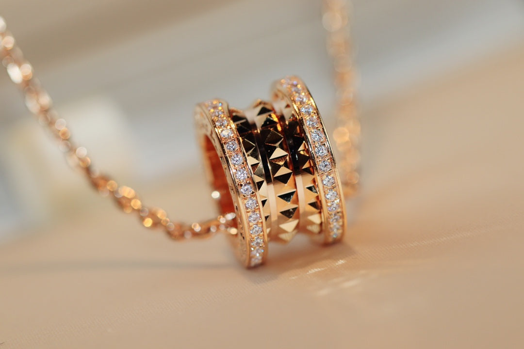 [Stars Jewelry]ZERO 1 ROCK PEDANT PINK GOLD NECKLACE