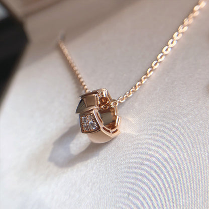[Stars Jewelry]SERPENTI PEDANT DIAMOND PINK GOLD NECKLACE
