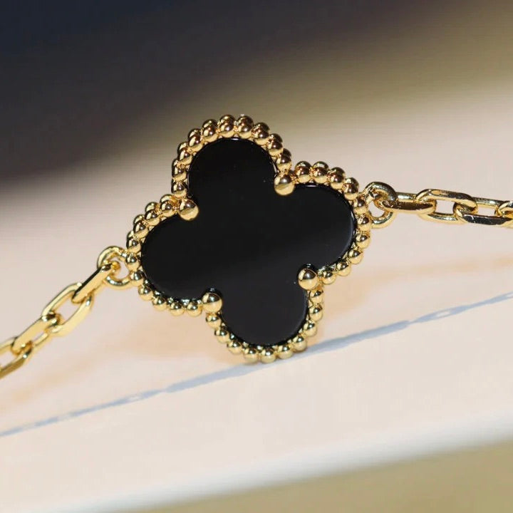 [Stars Jewelry]CLOVER 20 MOTIFS ONYX NECKLACE