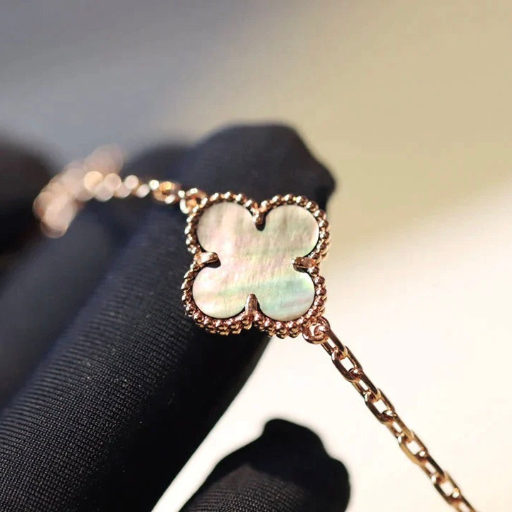 [Stars Jewelry]CLOVER 20 MOTIFS DARK MOP DIAMOND  NECKLACE