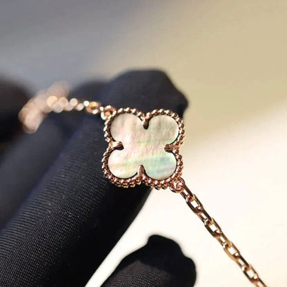 [Stars Jewelry]CLOVER 20 MOTIFS DARK MOP DIAMOND  NECKLACE