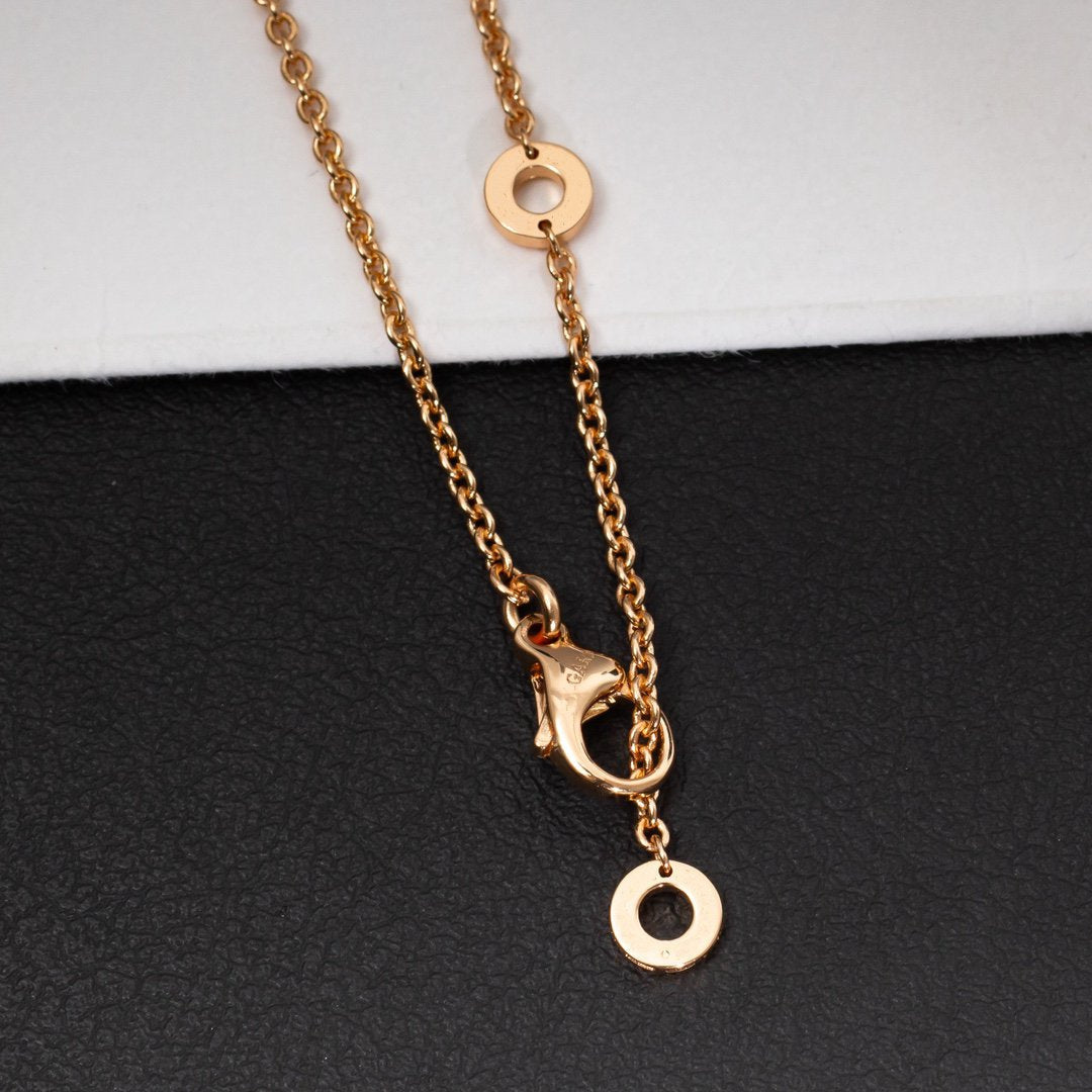 [Stars Jewelry]ZERO 1 WHITE CERAMIC PINK GOLD DIAMOND NECKLACE