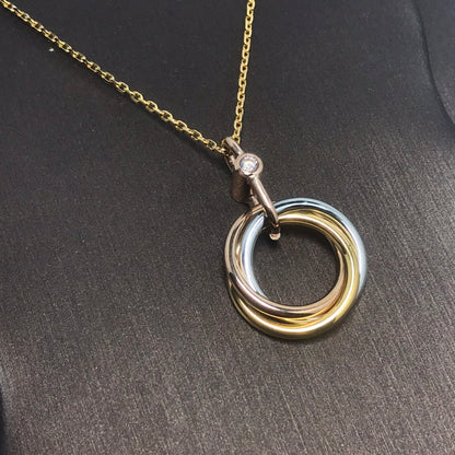 [Stars Jewelry]TRINITY SILVER GOLD PINK GOLD NECKLACE