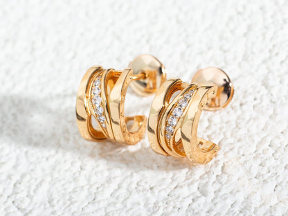 [Stars Jewelry]ZERO 1 PINK GOLD DIAMONDS EARRINGS