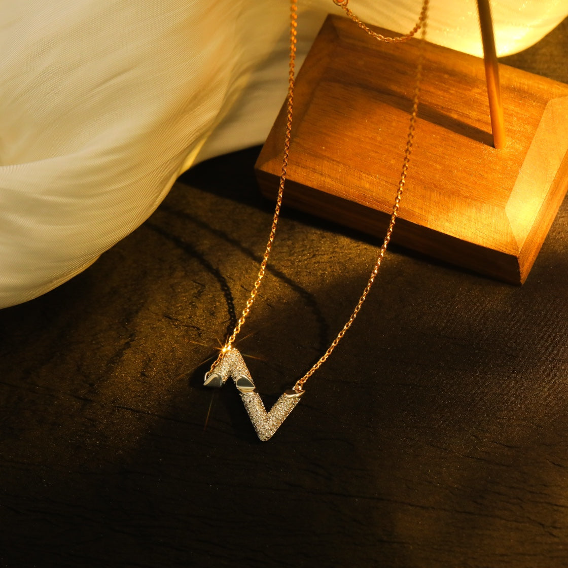 [Stars Jewelry]VOLT SILVER DIAMOND PEDANT NECKLACE