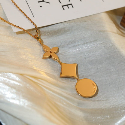 [Stars Jewelry]STAR AND SUN DIAMOND PINK GOLD NECKLACE