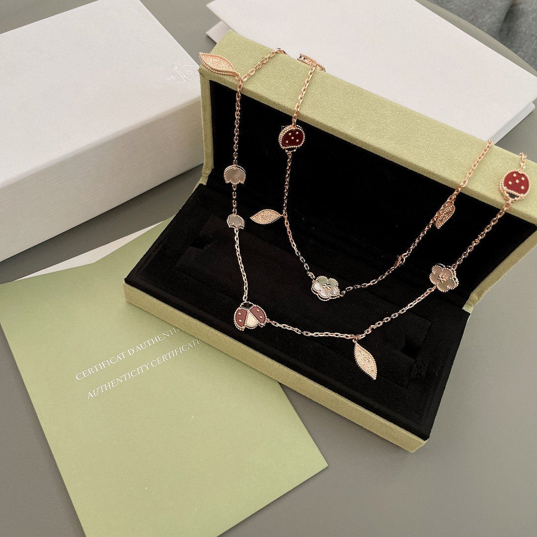 [Stars Jewelry]LUCKY SPRING 15 MOTIFS ROSE GOLD NECKLACE