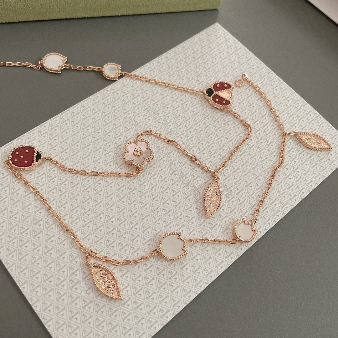 [Stars Jewelry]LUCKY SPRING 15 MOTIFS ROSE GOLD NECKLACE