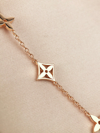 [Stars Jewelry]STAR AND SUN 7 MOTIFS GOLD BRACELET