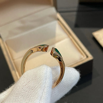 [Stars Jewelry]DREAM MALACHITE DIAMOND OPEN RING