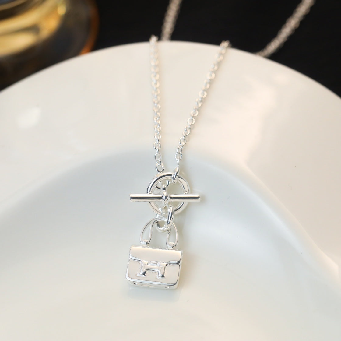 [Stars Jewelry]POP H PEDANT SILVER NECKLACE