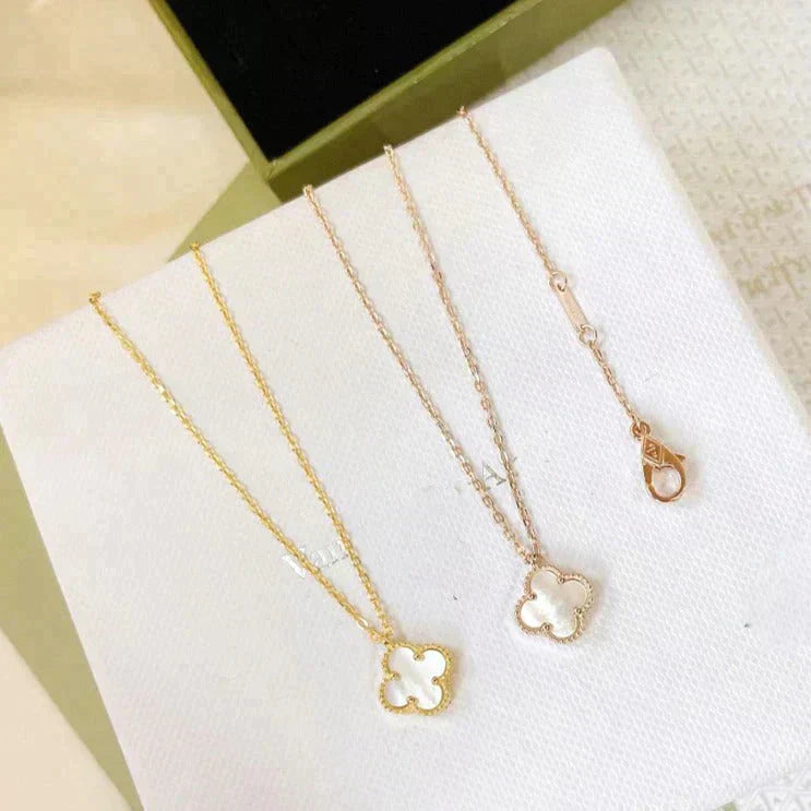 [Stars Jewelry]CLOVER MINI 9.5MM WHITE MOTHER-OF-PEARL NECKLACE