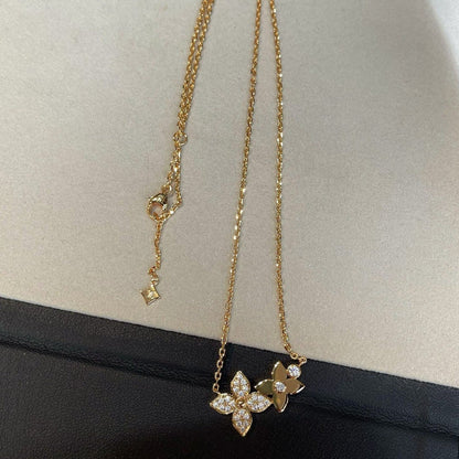 [Stars Jewelry]STAR BLOSSOM NECKLACE PINK GOLD DIAMONDS