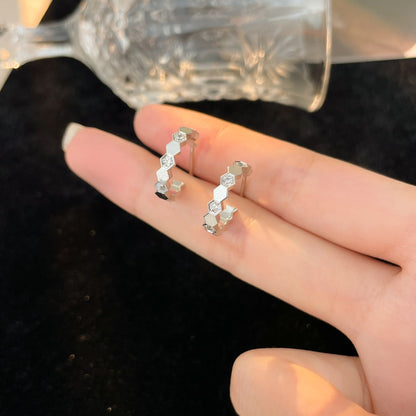 [Stars Jewelry]BEE LOVE DIAMOND HOOP EARRINGS