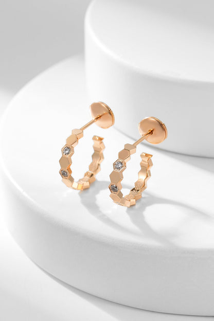 [Stars Jewelry]BEE LOVE DIAMOND HOOP EARRINGS