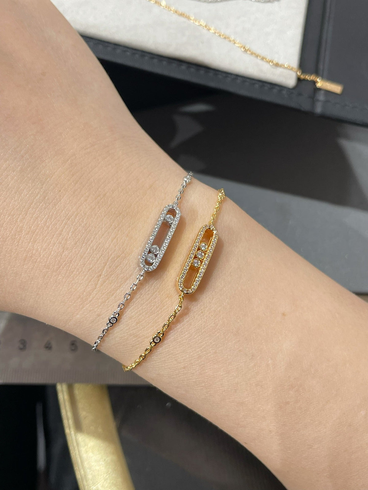 [Stars Jewelry]BABY MOVE DIAMOND BRACELET(Adjustable length)