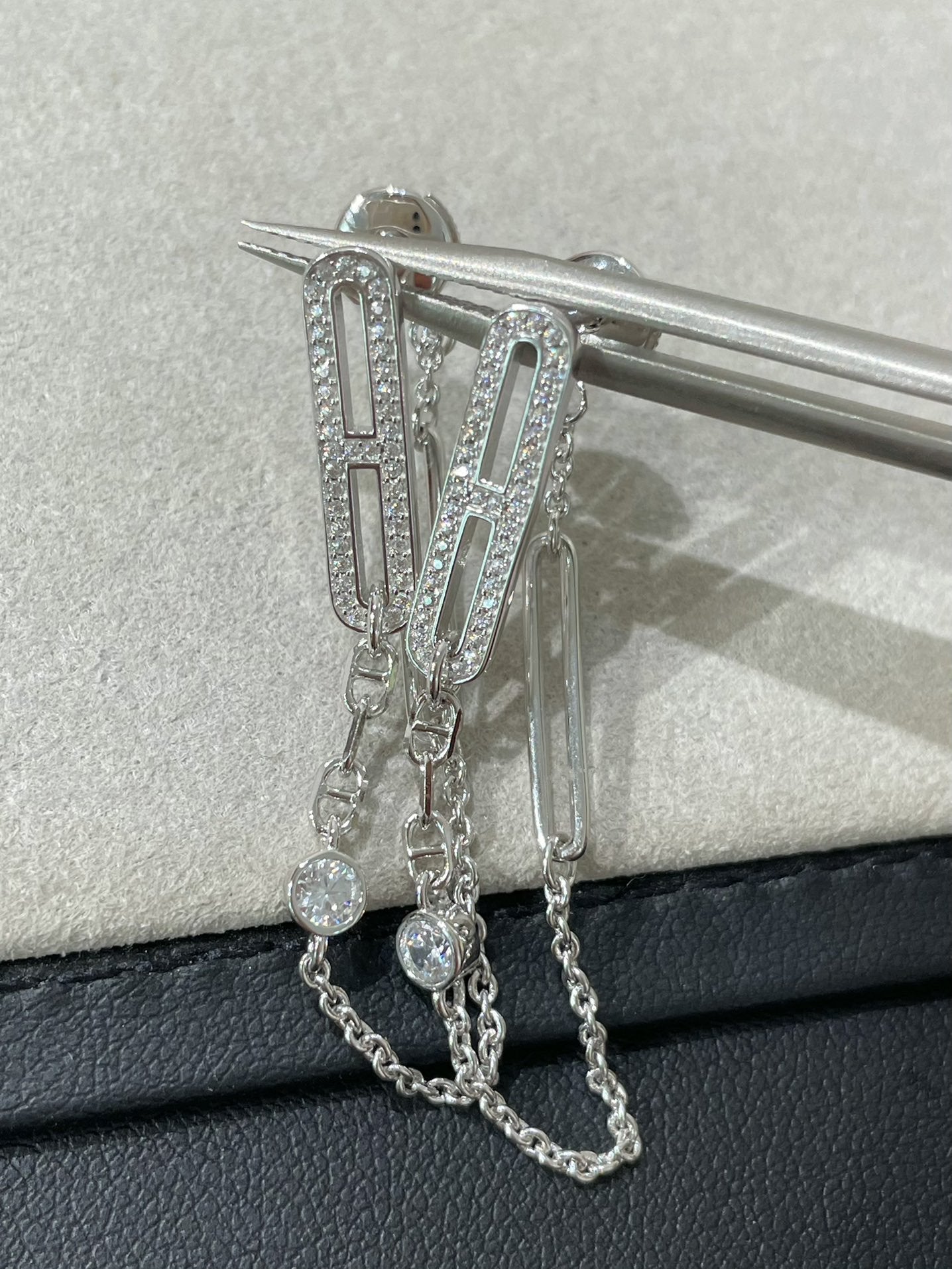 [Stars Jewelry]CHAINE CHAOS DIAMOND DROP EARRINGS