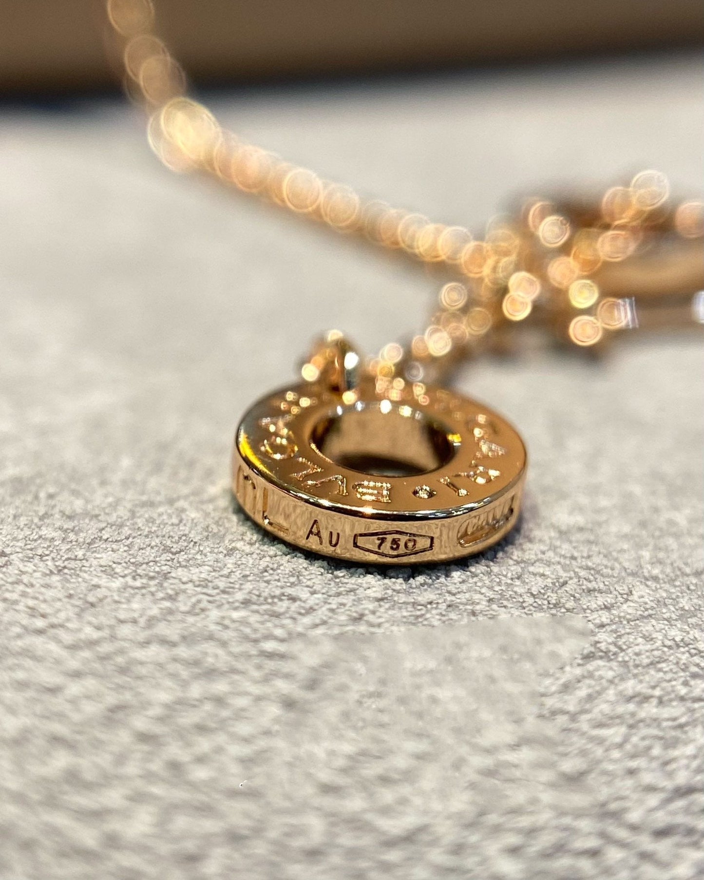 [Stars Jewelry]DREAM MOP DIAMOND PAVED PINK GOLD NECKLACE