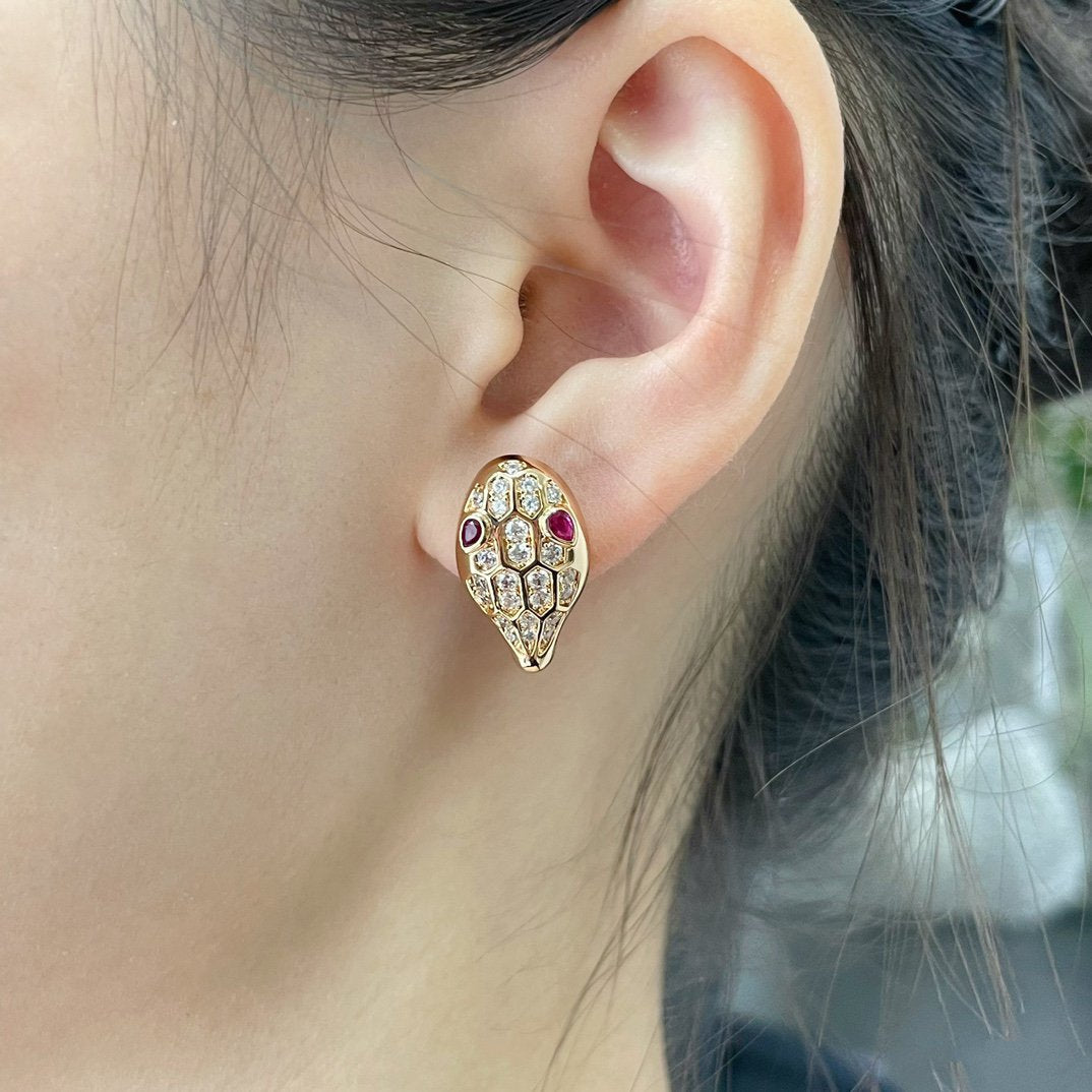 [Stars Jewelry]SERPENT DIAMOND STUD EARRINGS