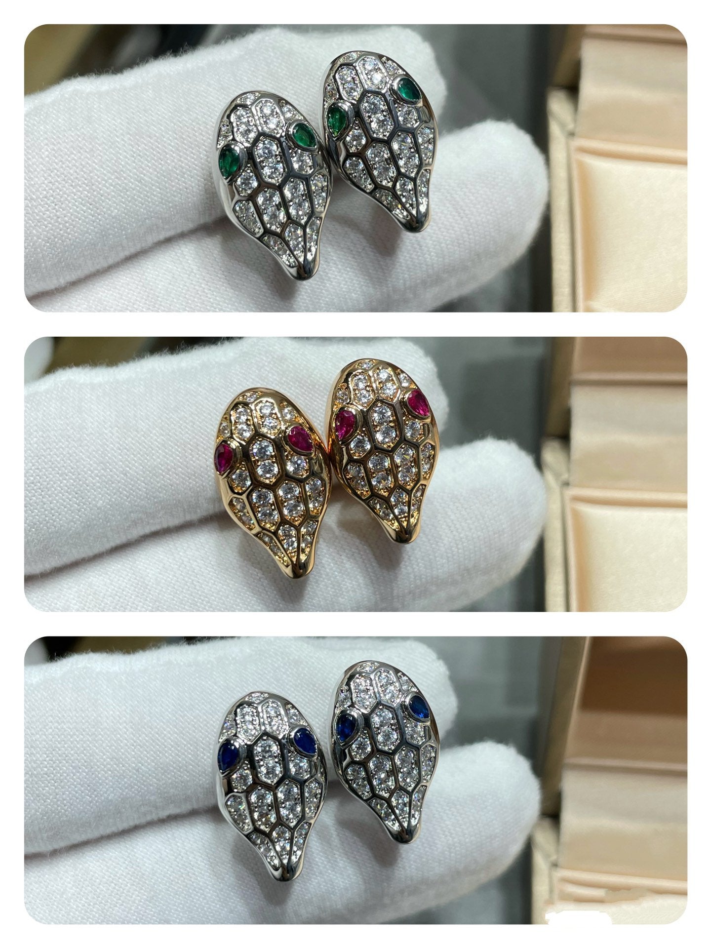 [Stars Jewelry]SERPENT DIAMOND STUD EARRINGS