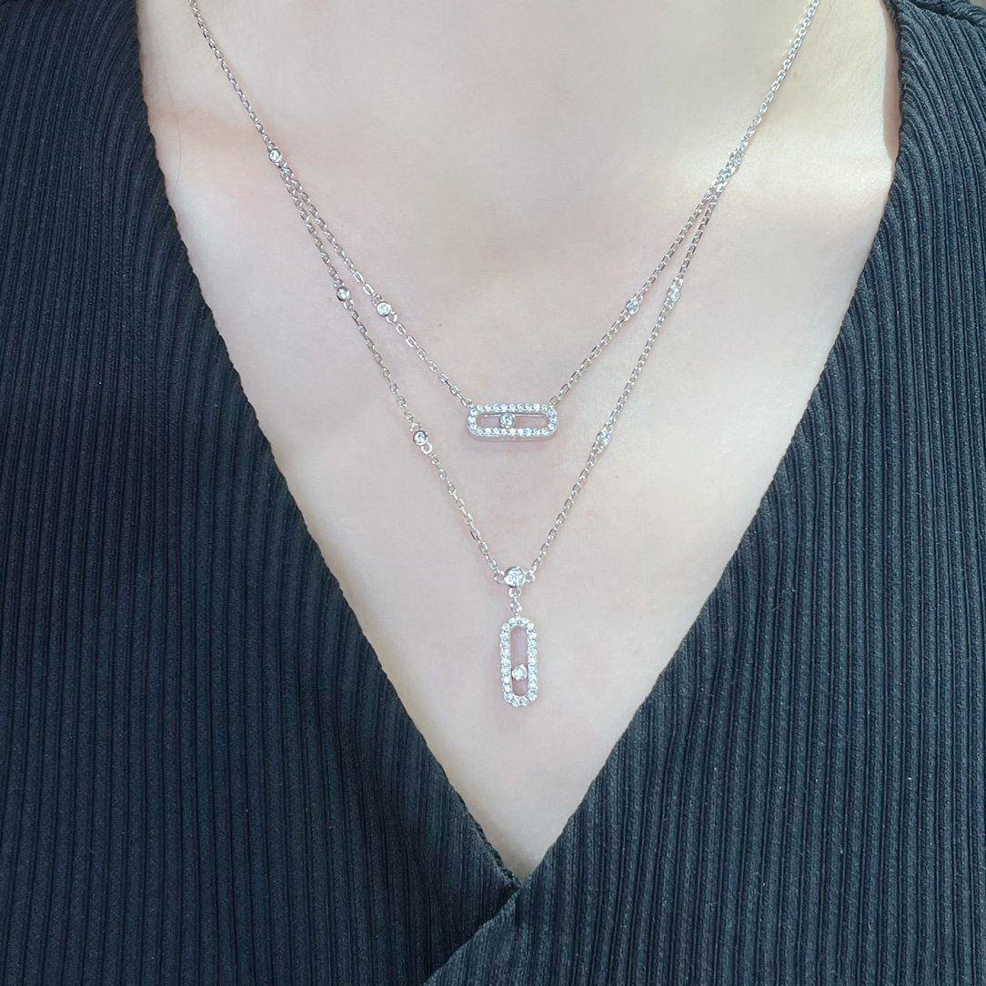 [Stars Jewelry]MOVE 2 ROW DIAMOND NECKLACE