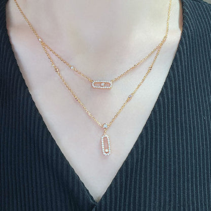 [Stars Jewelry]MOVE 2 ROW DIAMOND NECKLACE