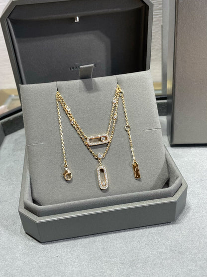 [Stars Jewelry]MOVE 2 ROW DIAMOND NECKLACE