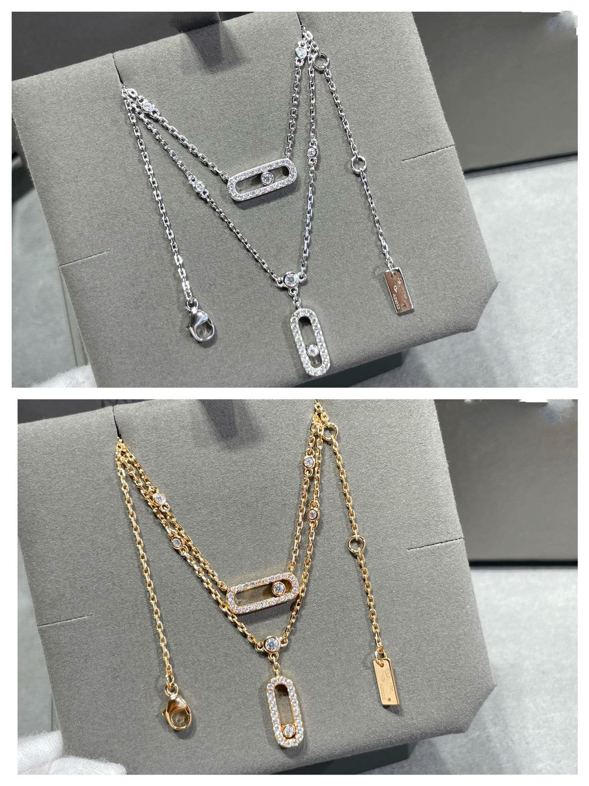 [Stars Jewelry]MOVE 2 ROW DIAMOND NECKLACE