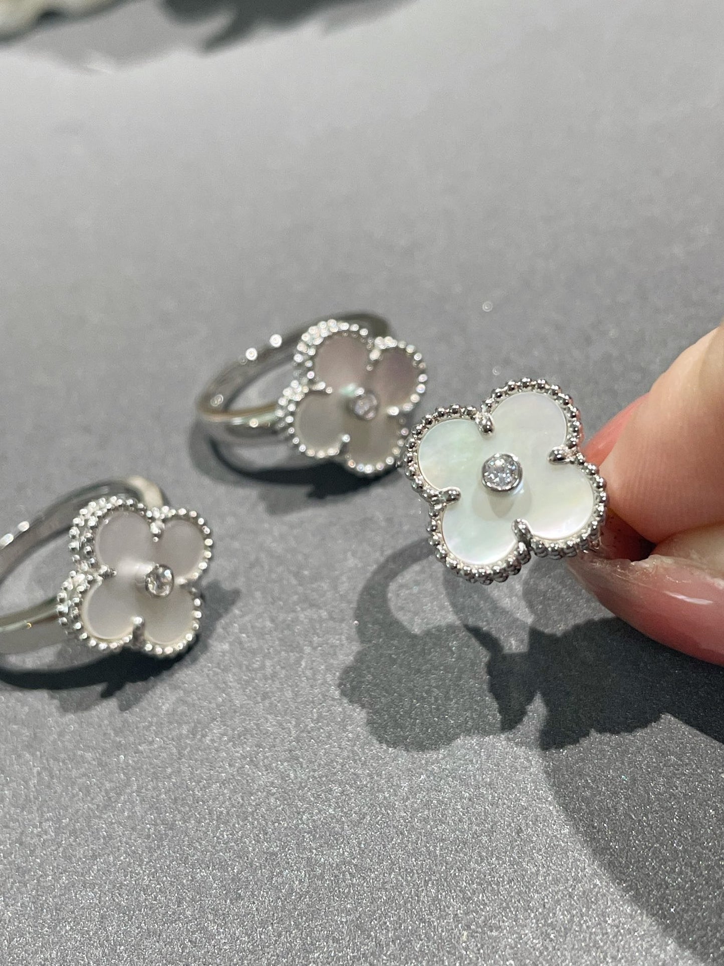 [Stars Jewelry]CLOVER SILVER MOP DIAMOND RING
