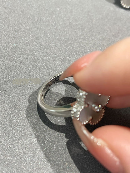 [Stars Jewelry]CLOVER SILVER MOP DIAMOND RING