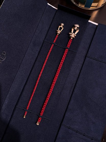 [Stars Jewelry]FORCE 10 HALF DIAMOND PINK GOLD RED CORDERI LARGE AND MEDIUM MODEL