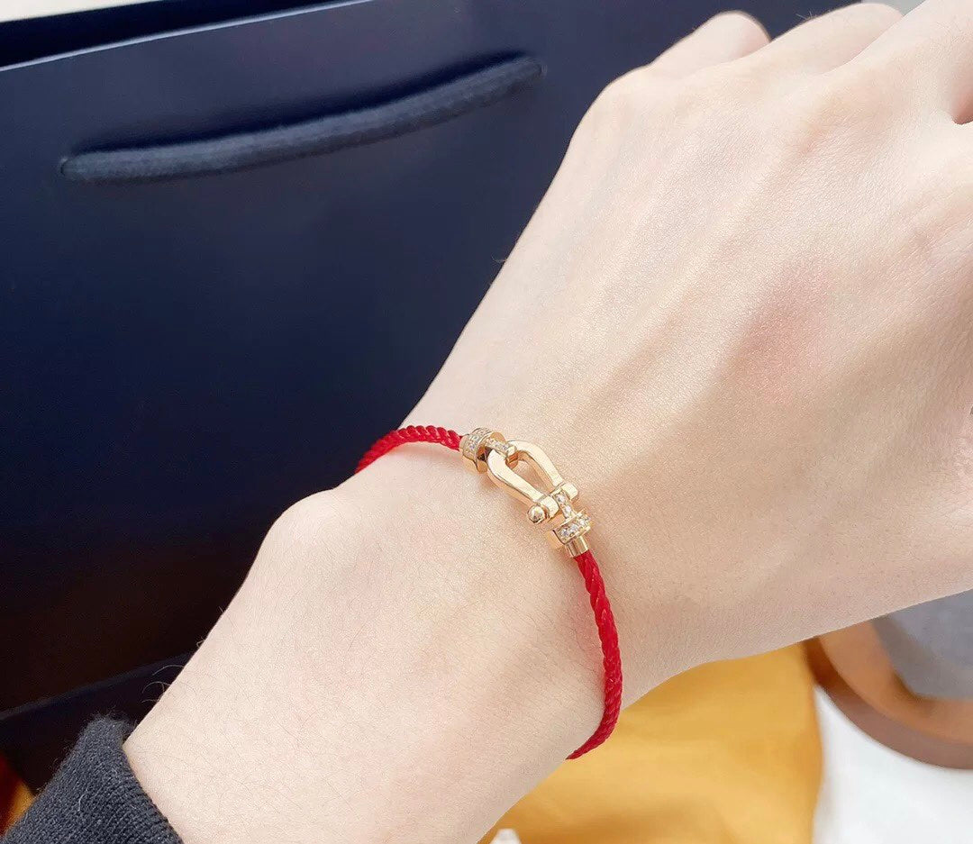 [Stars Jewelry]FORCE 10 HALF DIAMOND PINK GOLD RED CORDERI LARGE AND MEDIUM MODEL