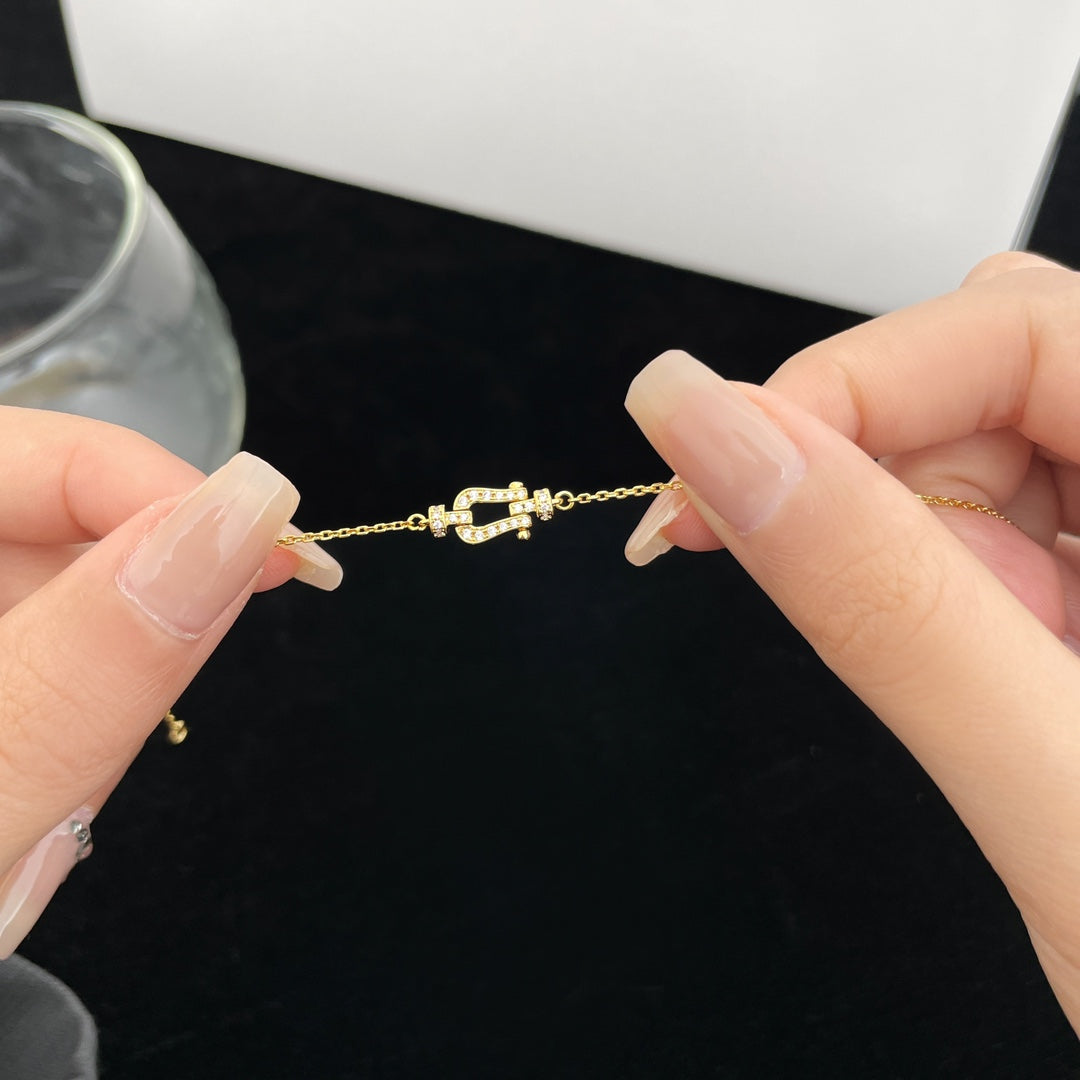 [Stars Jewelry]FORCE 10 FULL DIAMOND BUCKLE CHAIN LINK MINI MODEL
