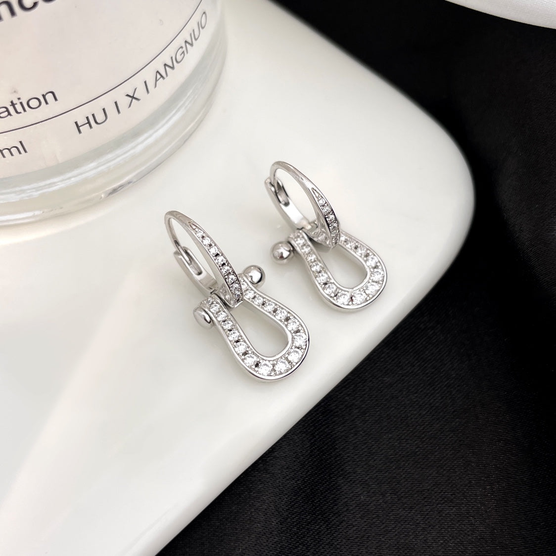 [Stars Jewelry]FORCE 10 FULL DIAMOND DROP EARRINGS MEDIUM MODEL