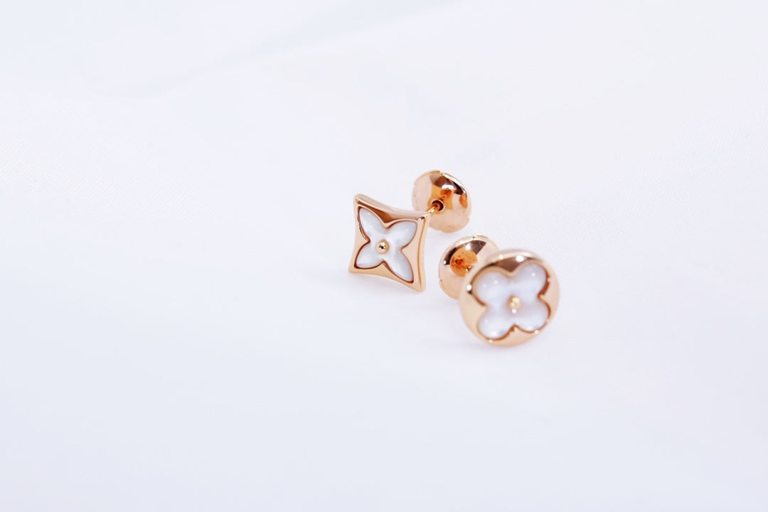[Stars Jewelry]STAR AND SUN PINK GOLD MOP STUD EARRINGS