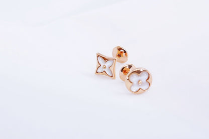 [Stars Jewelry]STAR AND SUN PINK GOLD MOP STUD EARRINGS