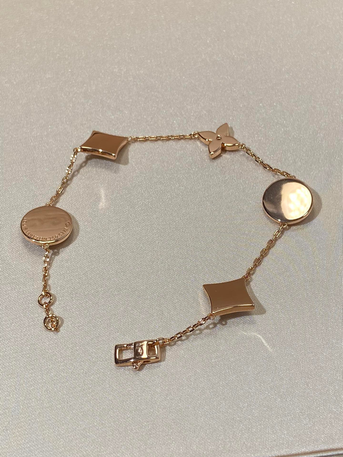 [Stars Jewelry]STAR AND SUN 5 MOTIF MOP PINK GOLD BRACELET