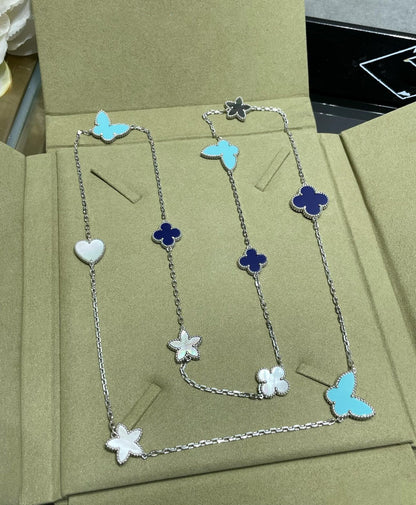 [Stars Jewelry]LUCKY CLOVER SILVER 11 MOTIF NECKLACE