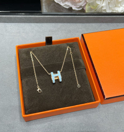 [Stars Jewelry]POP H SKY BLUE NECKLACE