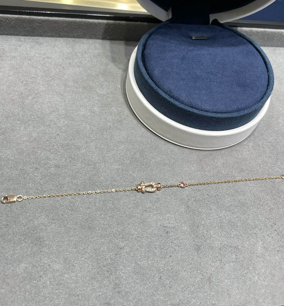 [Stars Jewelry]FORCE 10 DIAMOND CHAIN LINK PINK GOLD BRACELET