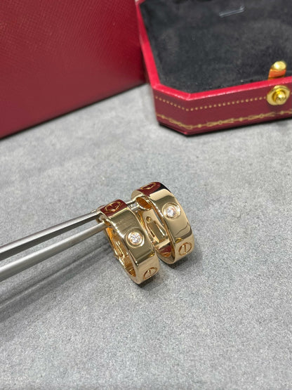 [Stars Jewelry]LOVE 5.5MM 1 DIAMOND EARRINGS