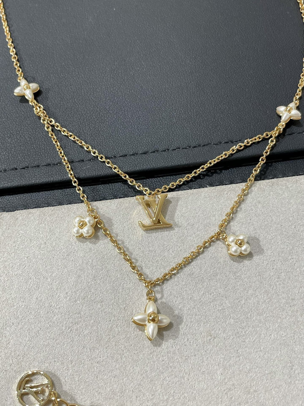 [Stars Jewelry]FLOWERGRAM GOLD MOP DOUBLE ROW NECKLACE