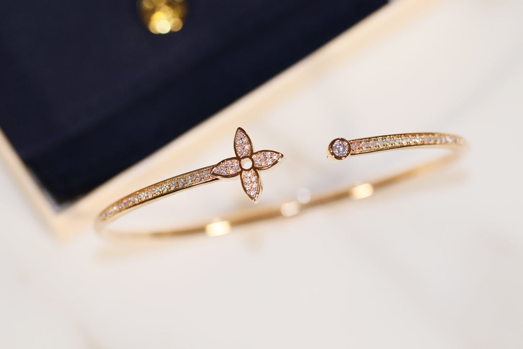 [Stars Jewelry]IDYLLE GOLD OPEN BRACELET DIAMOND PAVED